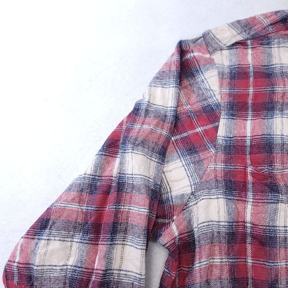 Backpacker Tartan Flannel Casual Button Up Shirt Mens Size Large L Red Blue - Picture 4 of 10